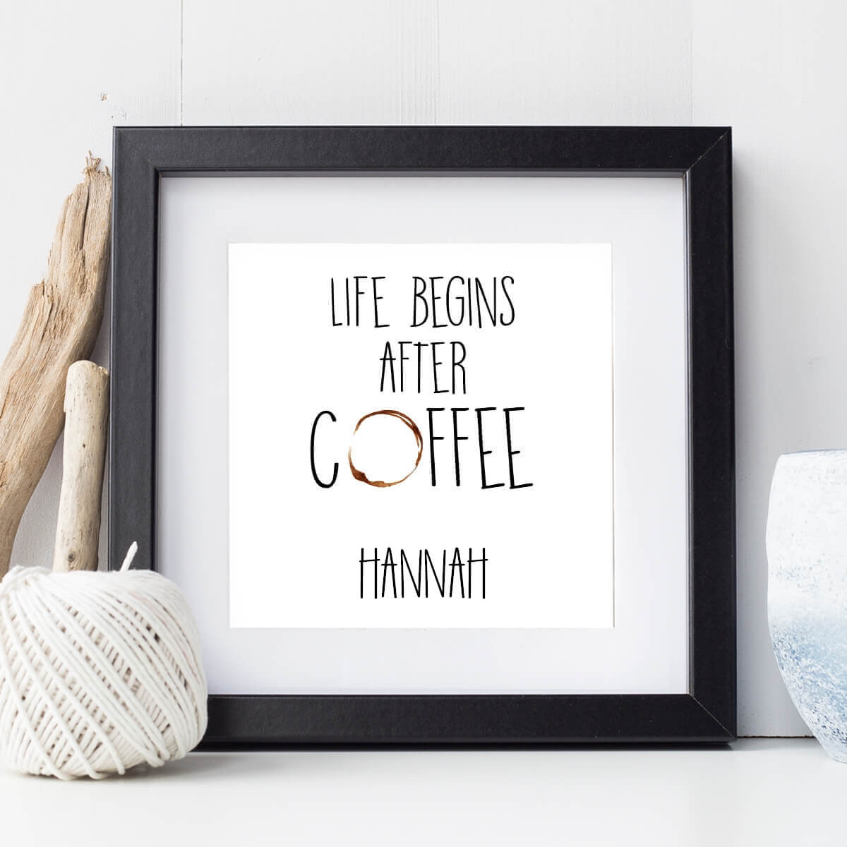 personalised Life After Coffee Wall Art 