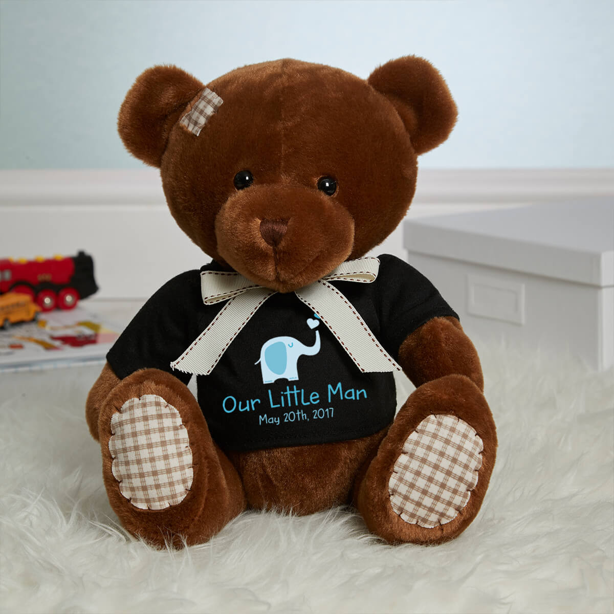 Personalised Our Little Man Chocolate Teddy Bear
