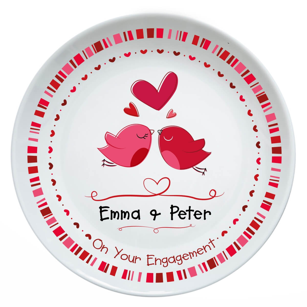 Personalised Love Birds Engagement Plate