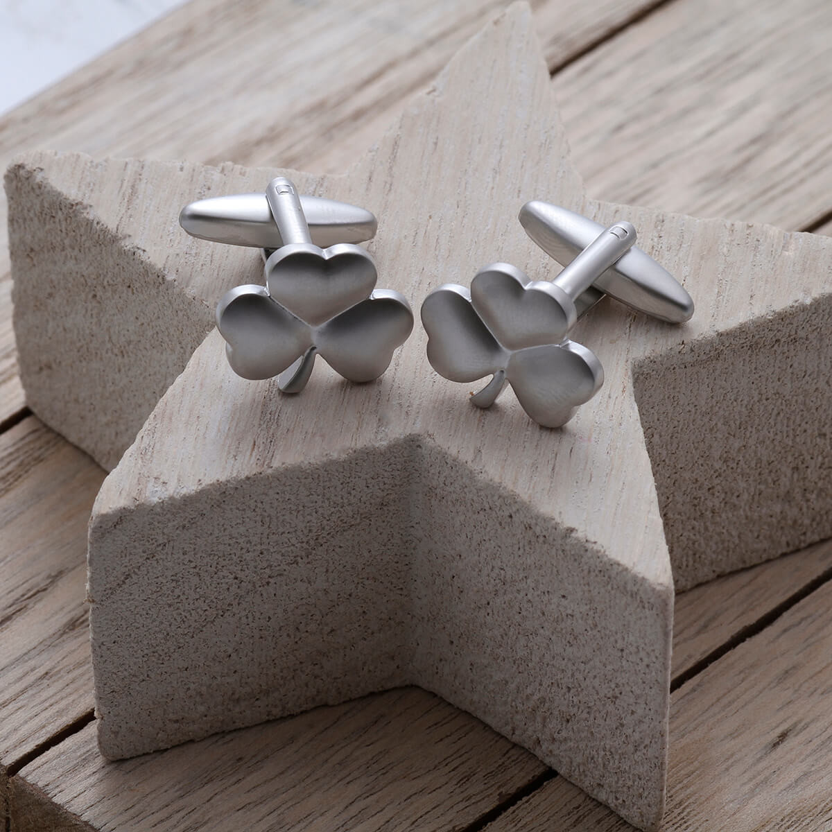 personalised Lucky Clover Cufflinks Gift Set