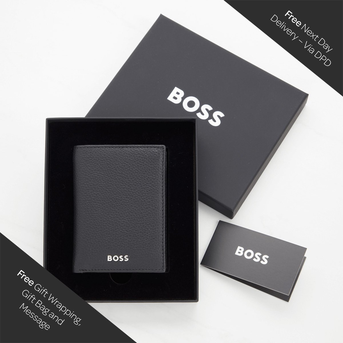 Hugo Boss Classic Grained Card Holder - Black