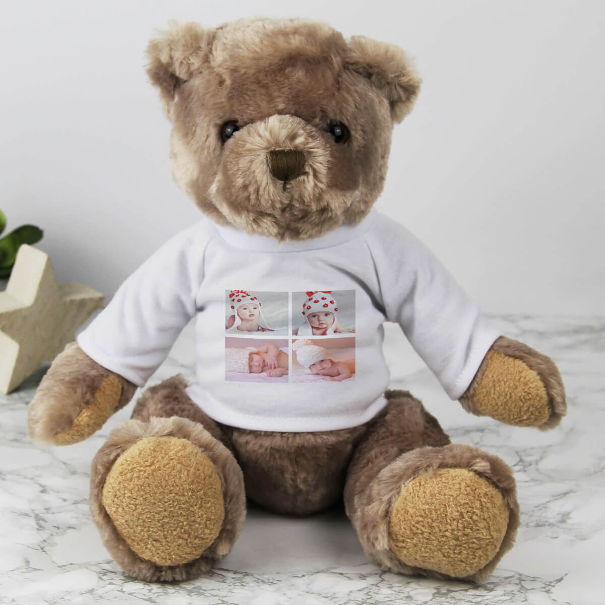 personalised 4 Photo Collage Cuddly Bear