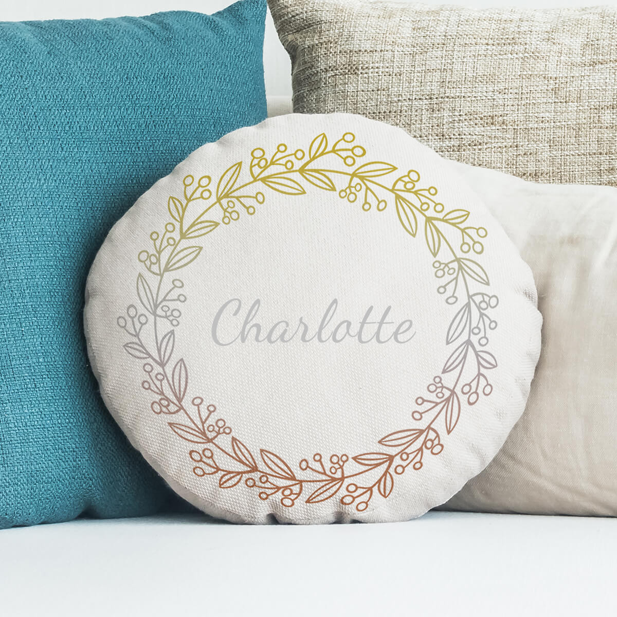 Gold top round cushions