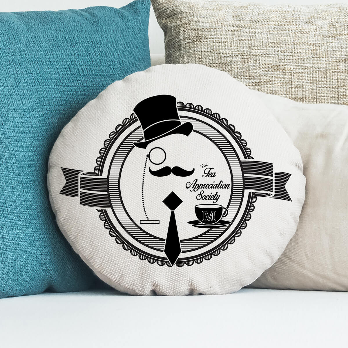 personalised Tea Appreciation Society Round Cushion 18"