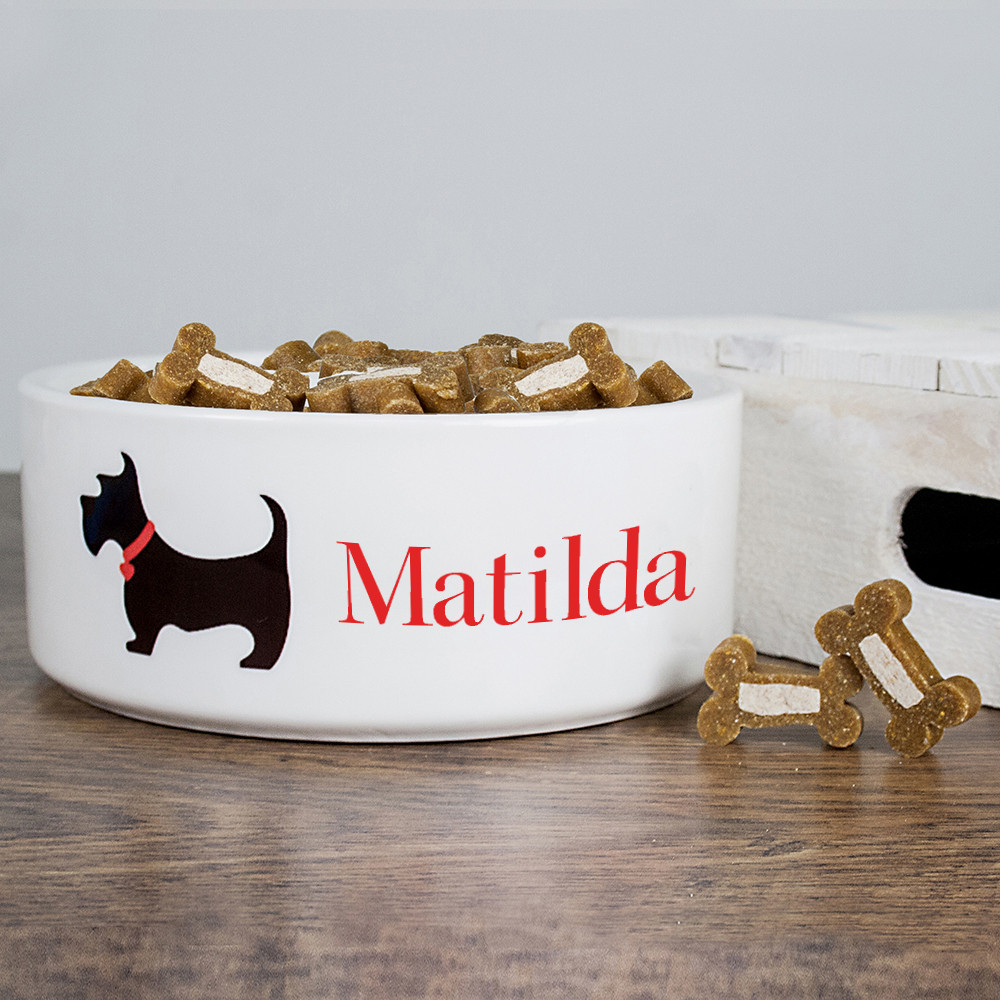 personalised Scottie Dog Food Bowl