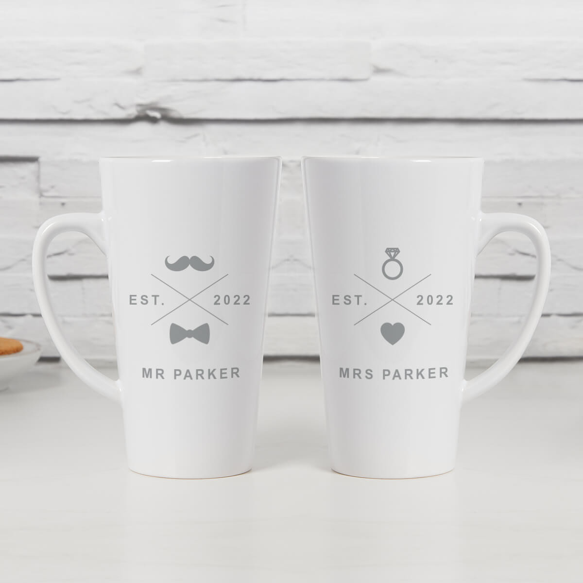 personalised Marriage Icons Latte Mugs