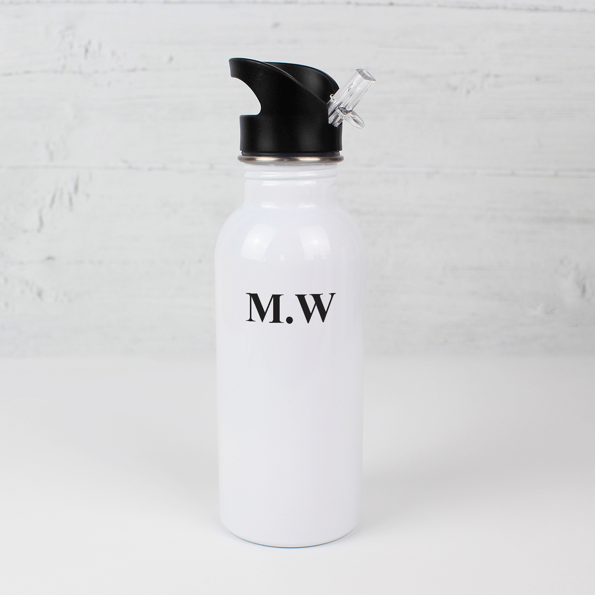 personalised white water bottle 