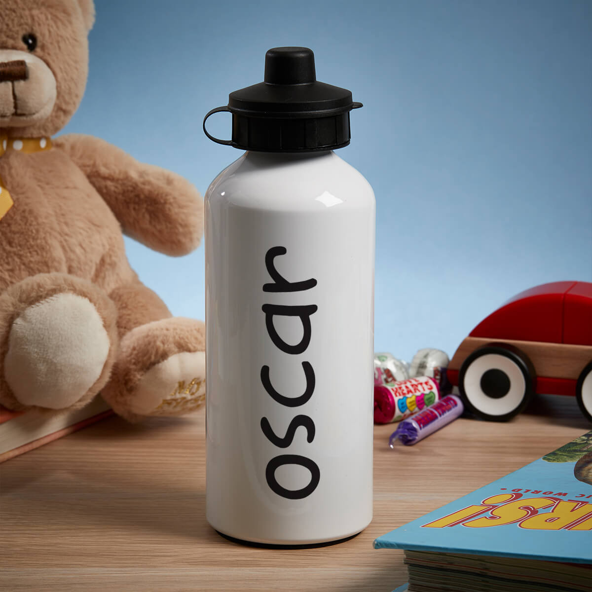 personalised Name White Water Bottle