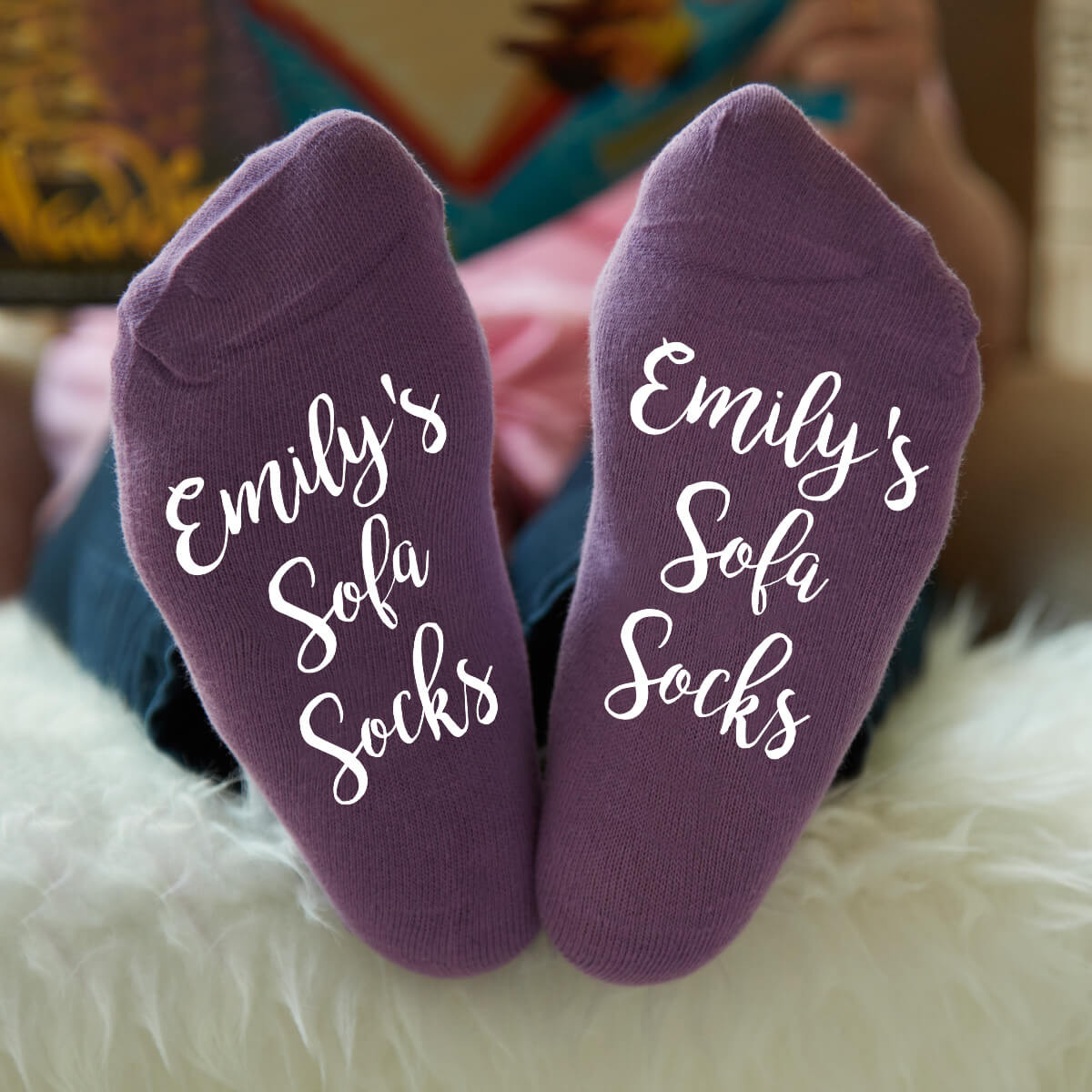 personalised name sofa socks