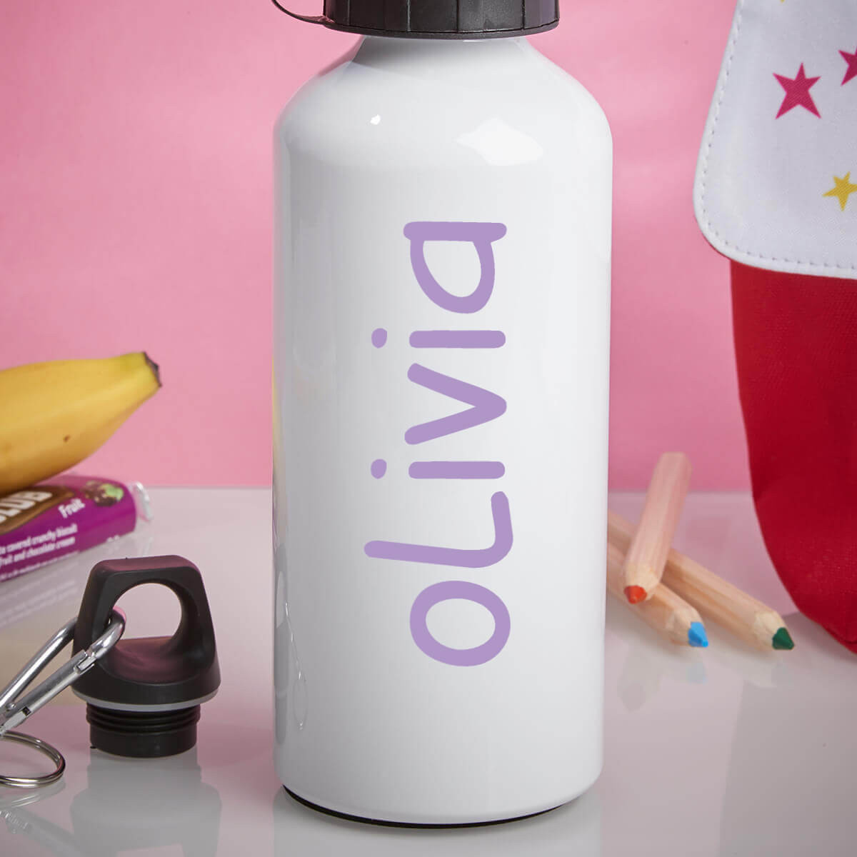 personalised Name White Water Bottle