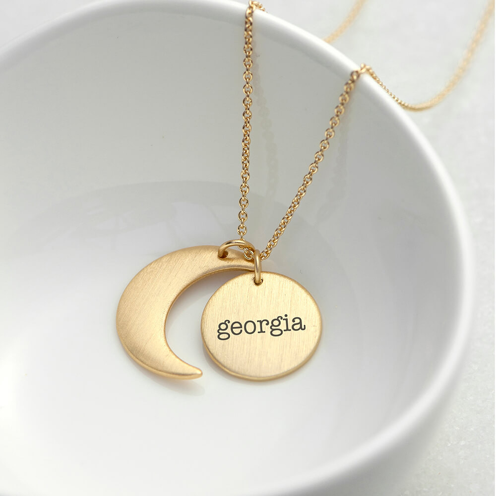 personalised Moon and Sun Necklace
