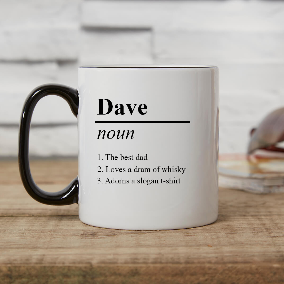 personalised noun mug two tone black