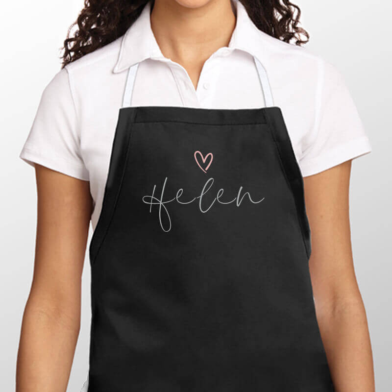 personalised Ornate Heart Name Apron