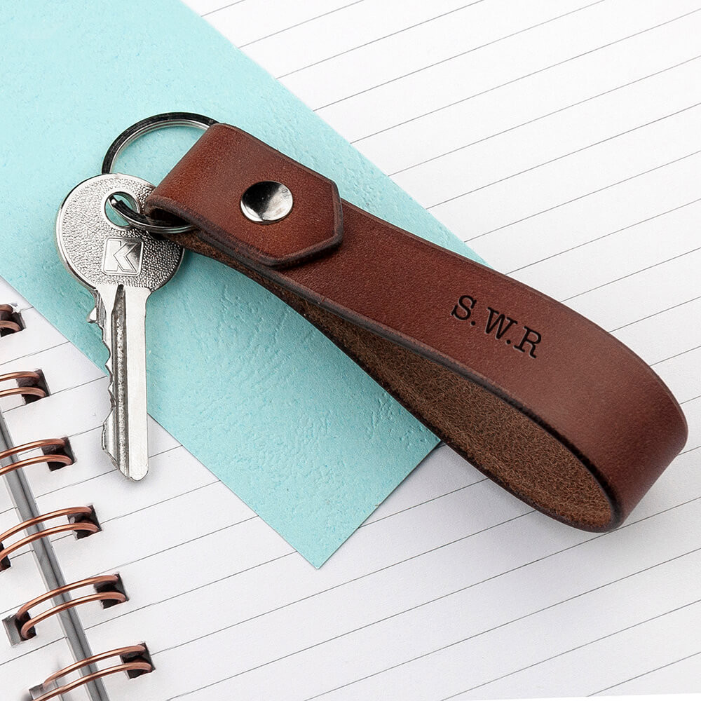 personalised leather keyring