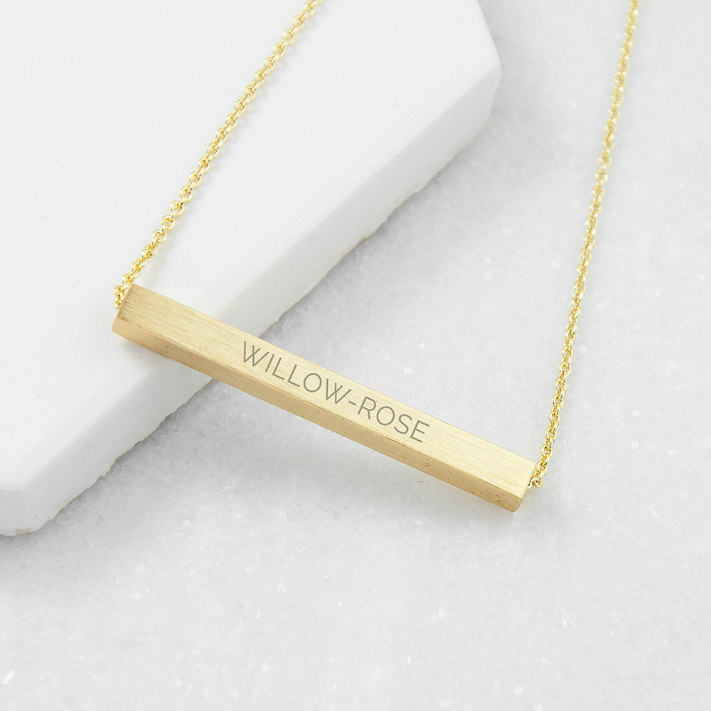 personalised Horizontal Bar Necklace