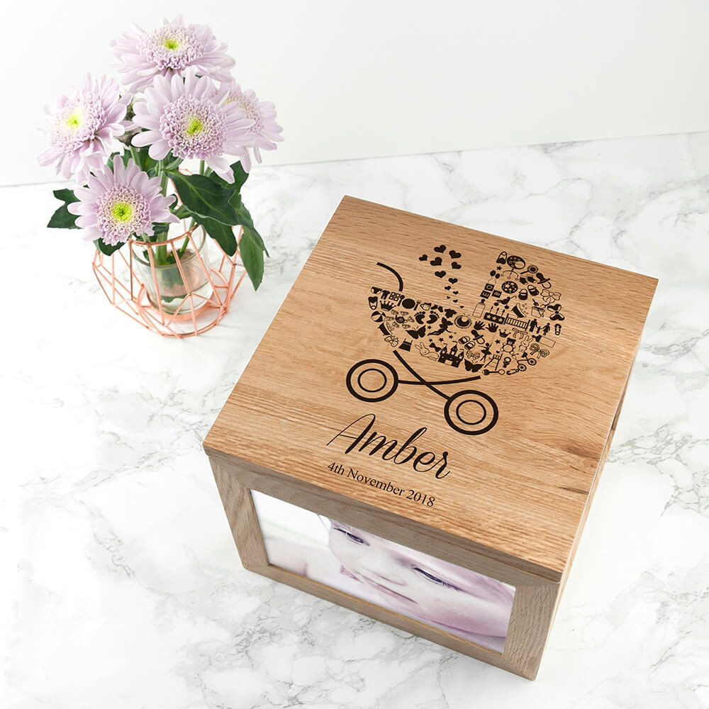 Personalised Baby Girl Photo Memory Box Boutique Gifts