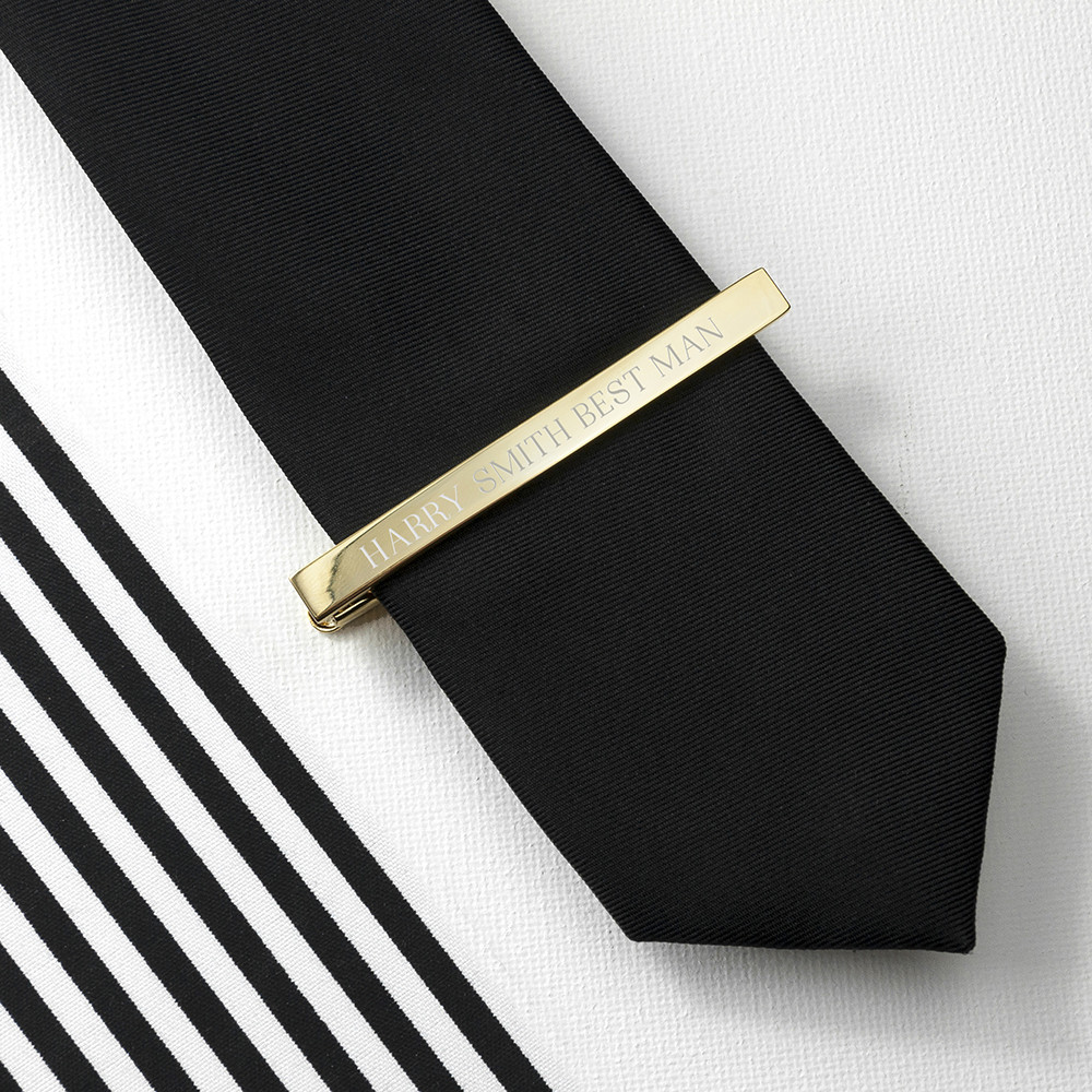 personalised Gold Plated Tie Clip