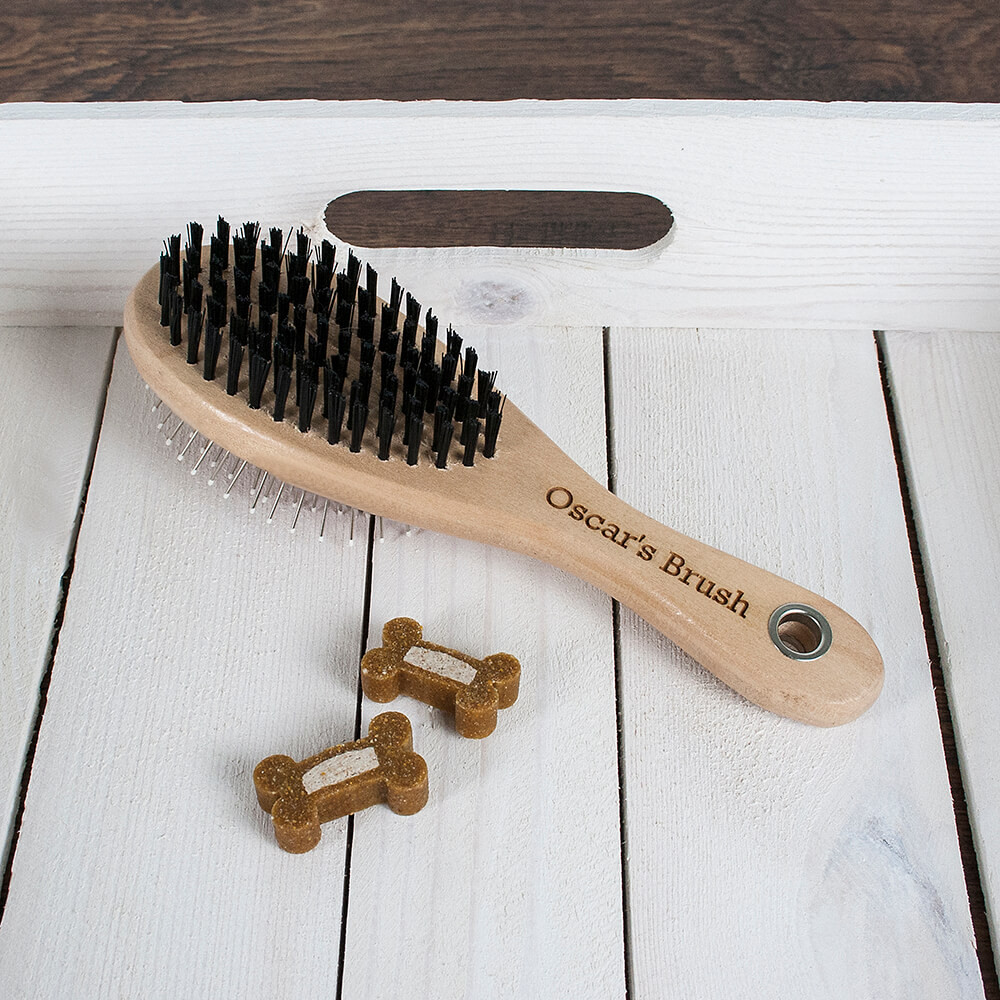 Personalised Wooden Dog Brush Gift For A Pampered Pooch