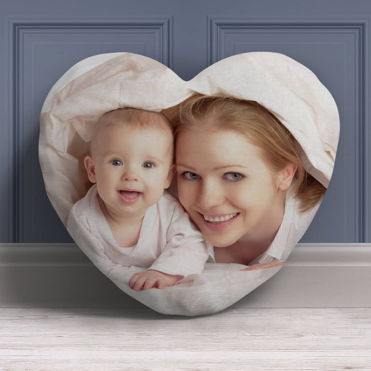 Heart shaped shop cushion with photo