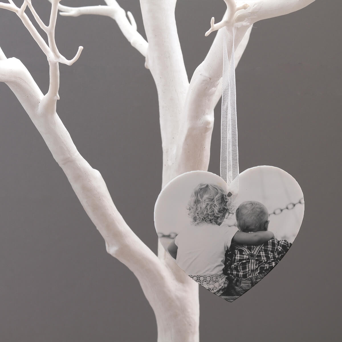 personalised Heart Acrylic Photo Baubles