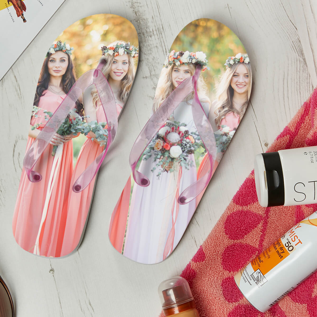 personalised Ladies Photo Flip Flops