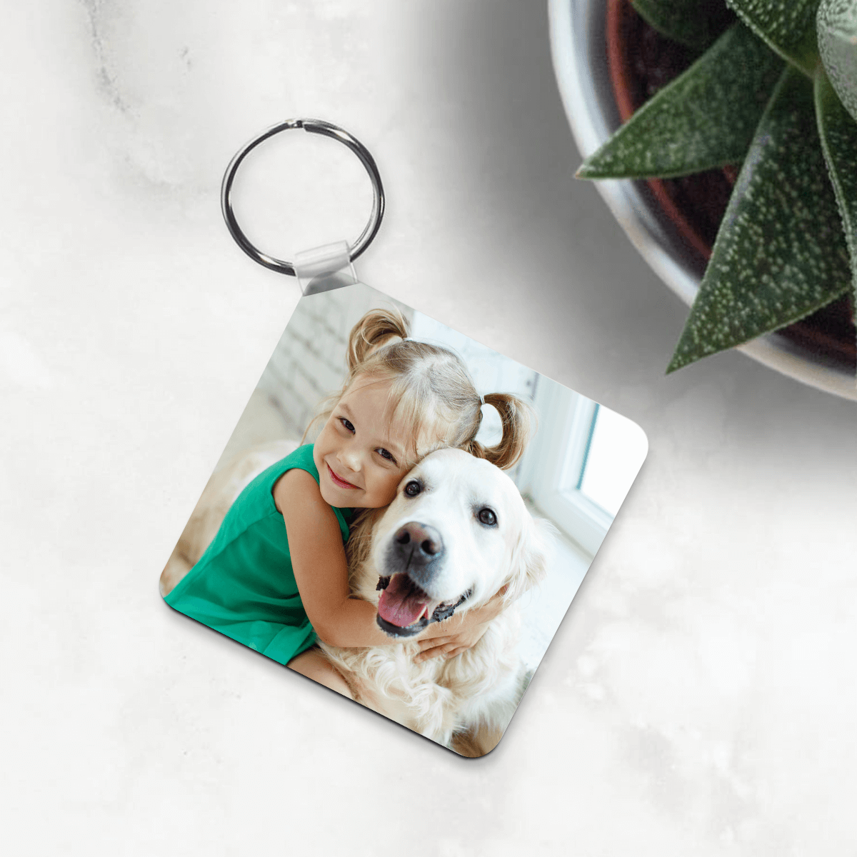 Personalised Square Photo Upload Keyring Boutique Gifts