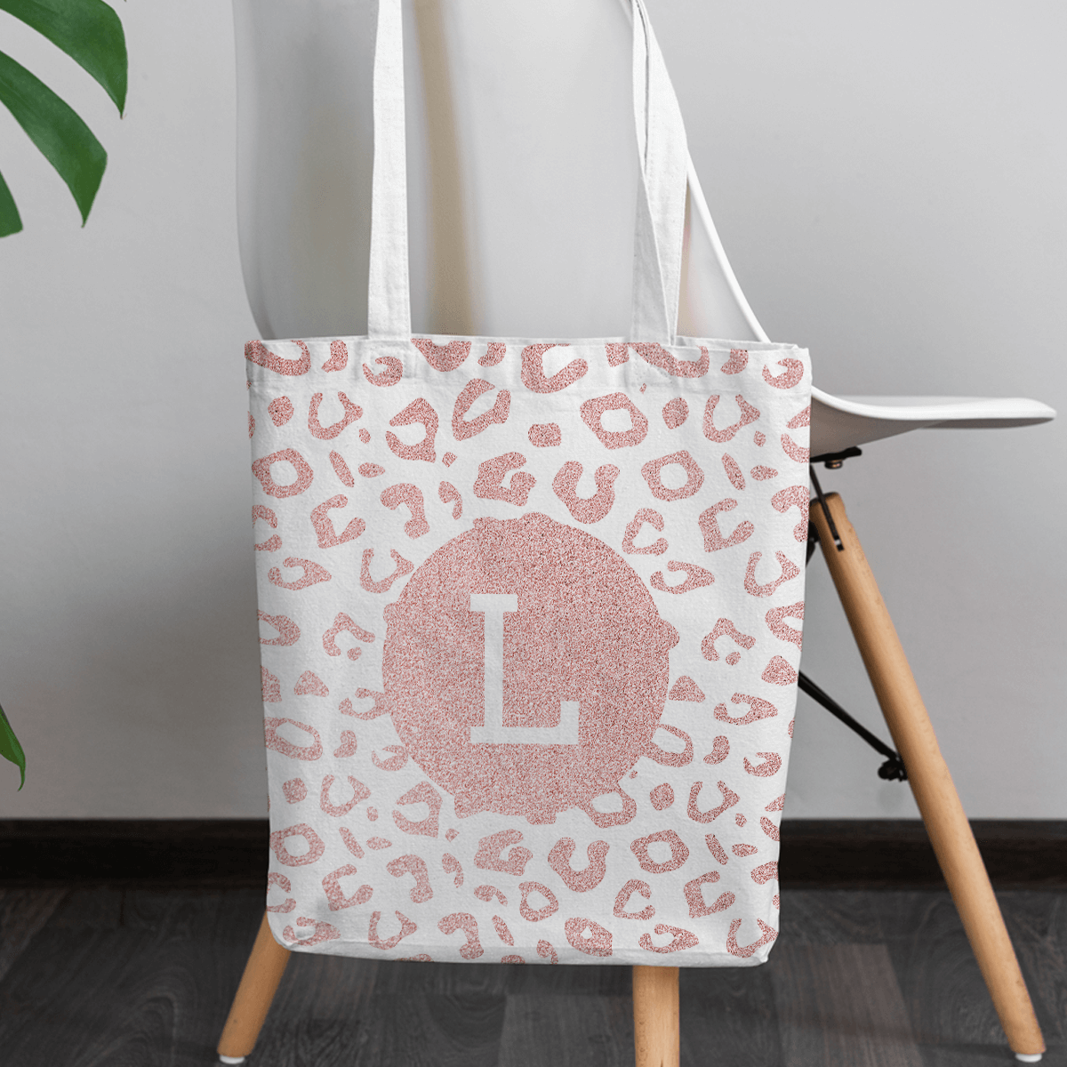 Glitter canvas store tote bag