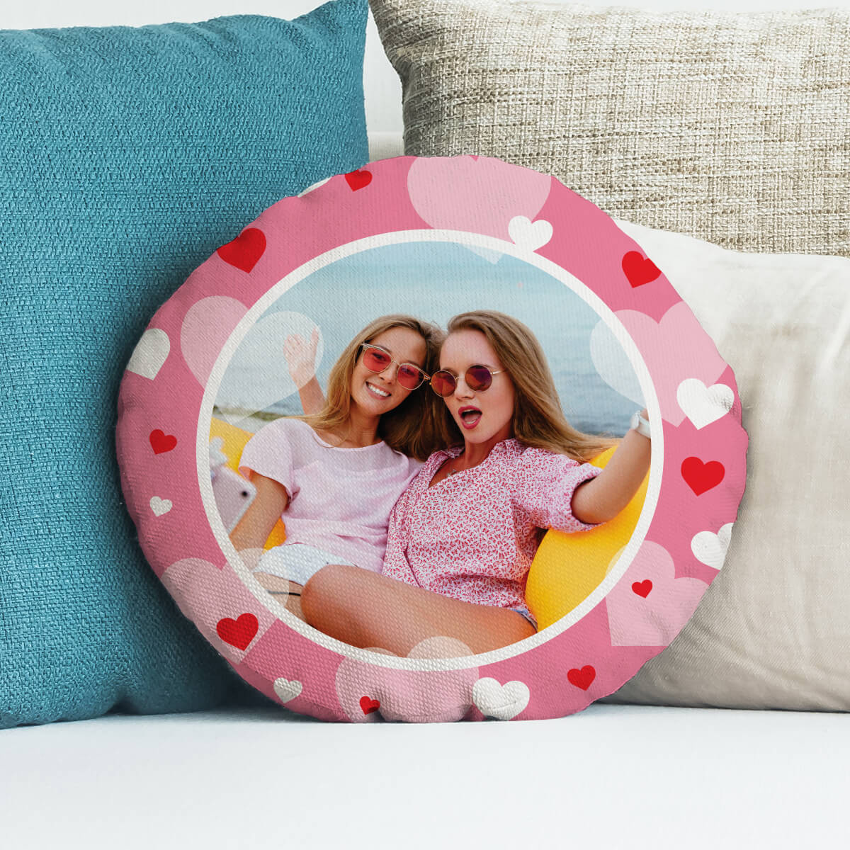 Pink heart pillow shop