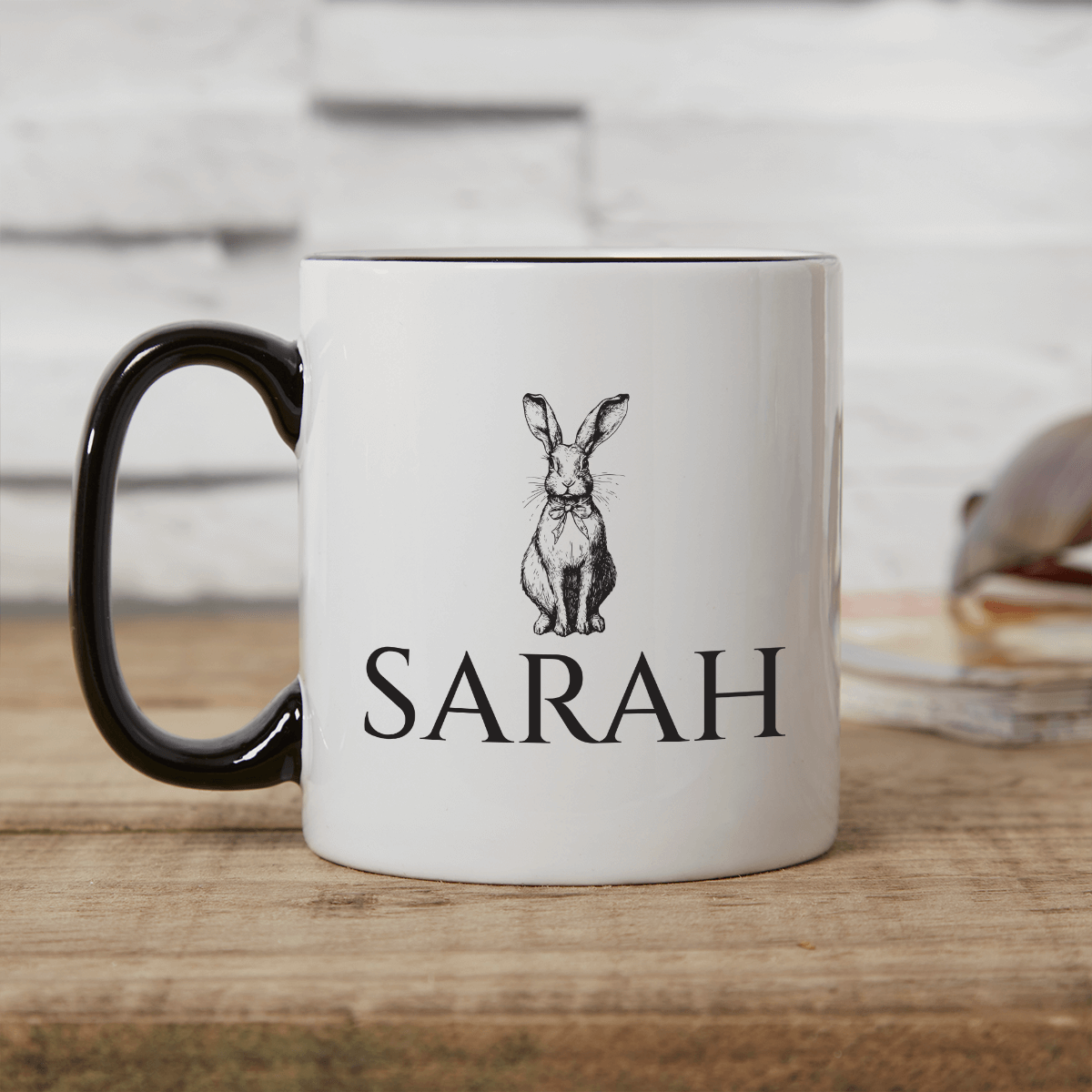 Rabbit Two Tone Mug Black