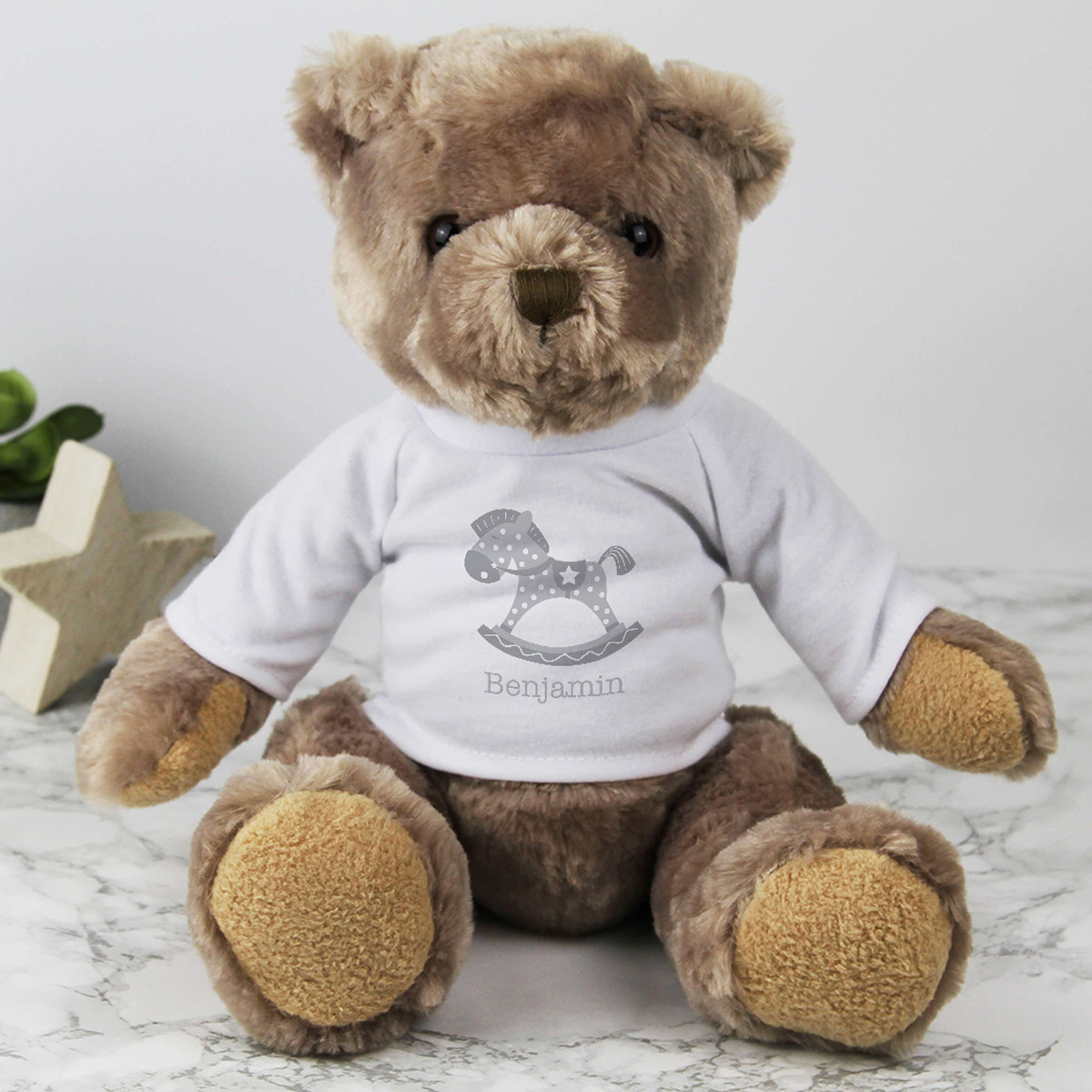 personalised Rocking Horse Cuddly Bear