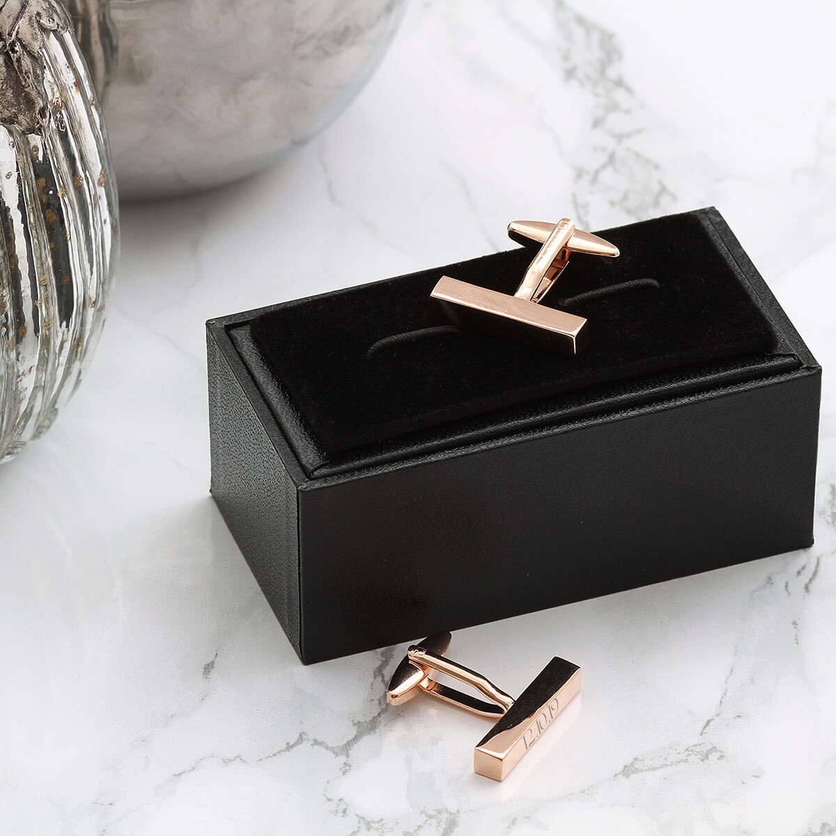 personalised Rose Gold Plated Cufflinks