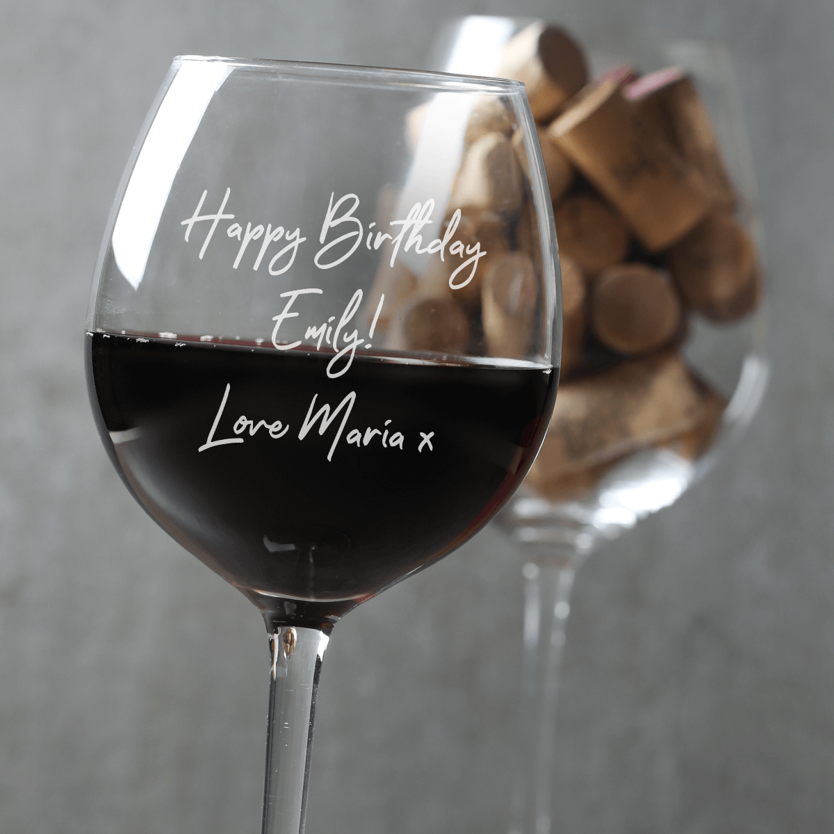 Script Message Personalised Wine Glass