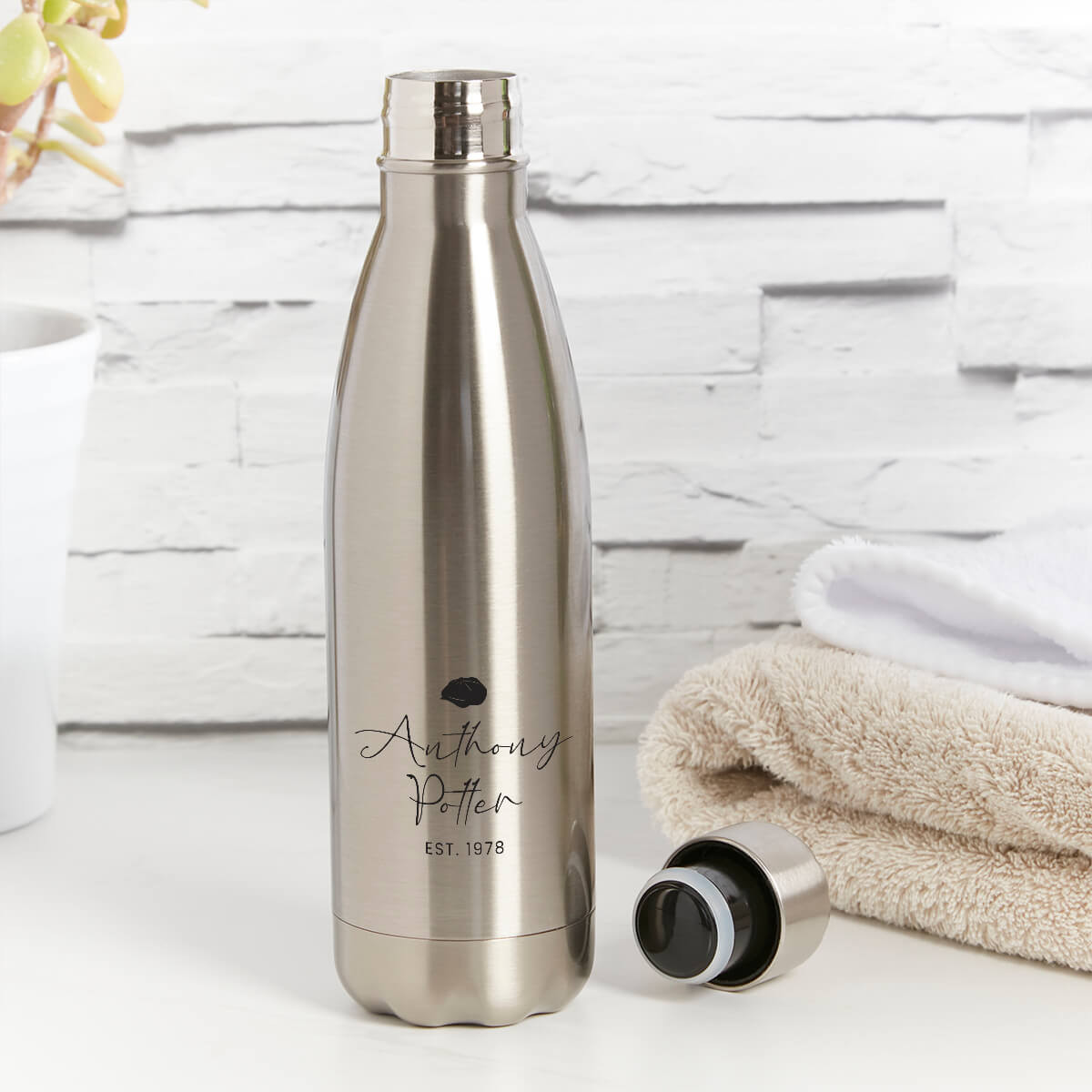 Personalised Silver Water Bottle