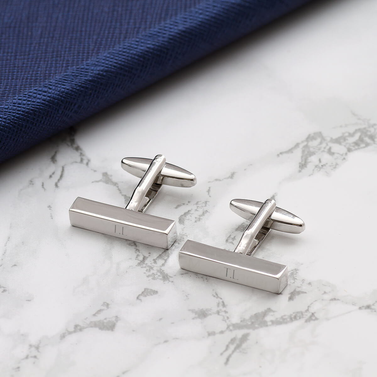 personalised Rhodium Plated Cufflinks