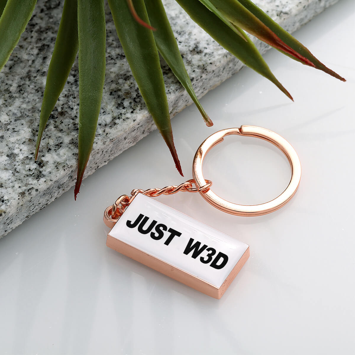 personalised Rose Gold Number Plate Keyring