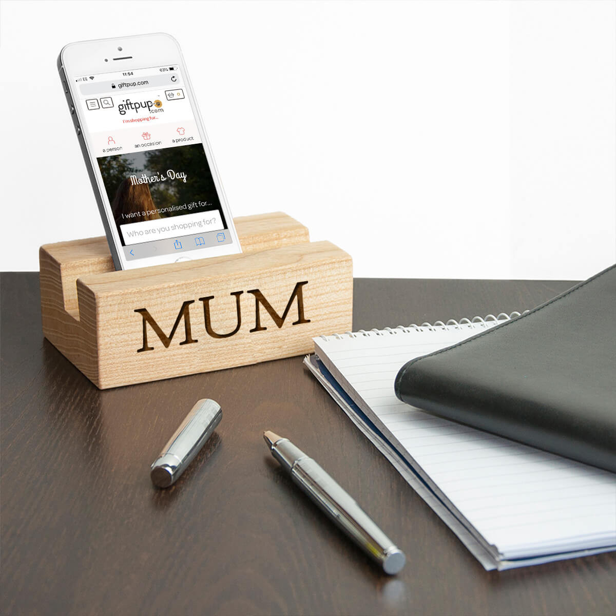 personalised Wooden Phone Holder