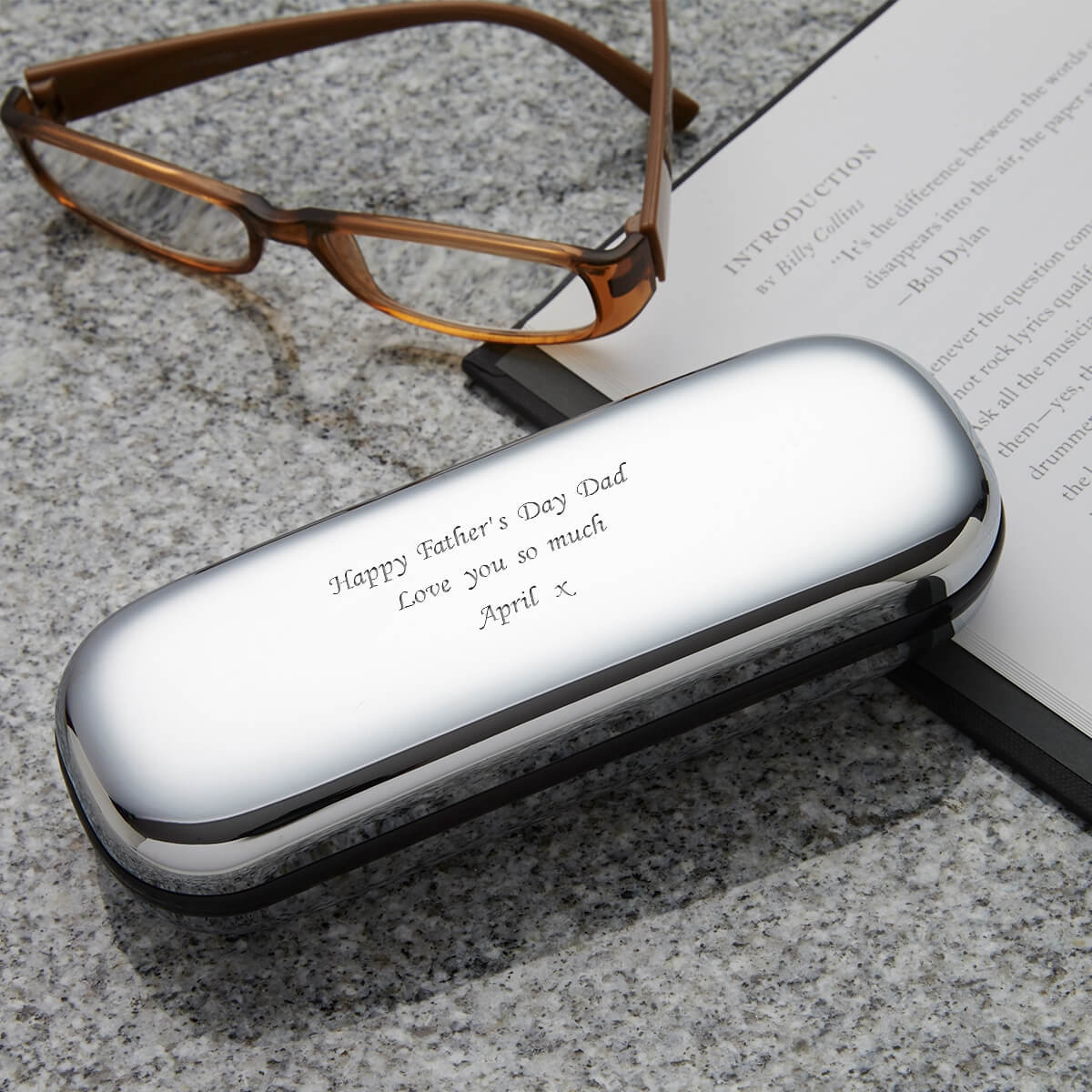 Personalised Chrome Glasses Case 1