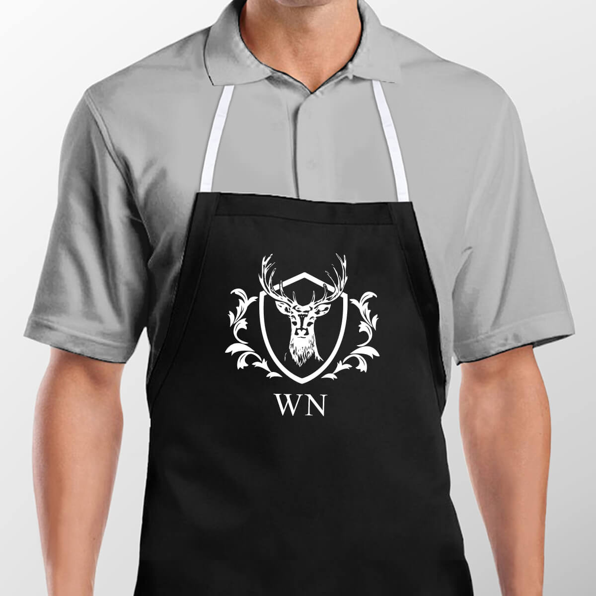 personalised Stag Crest Apron 