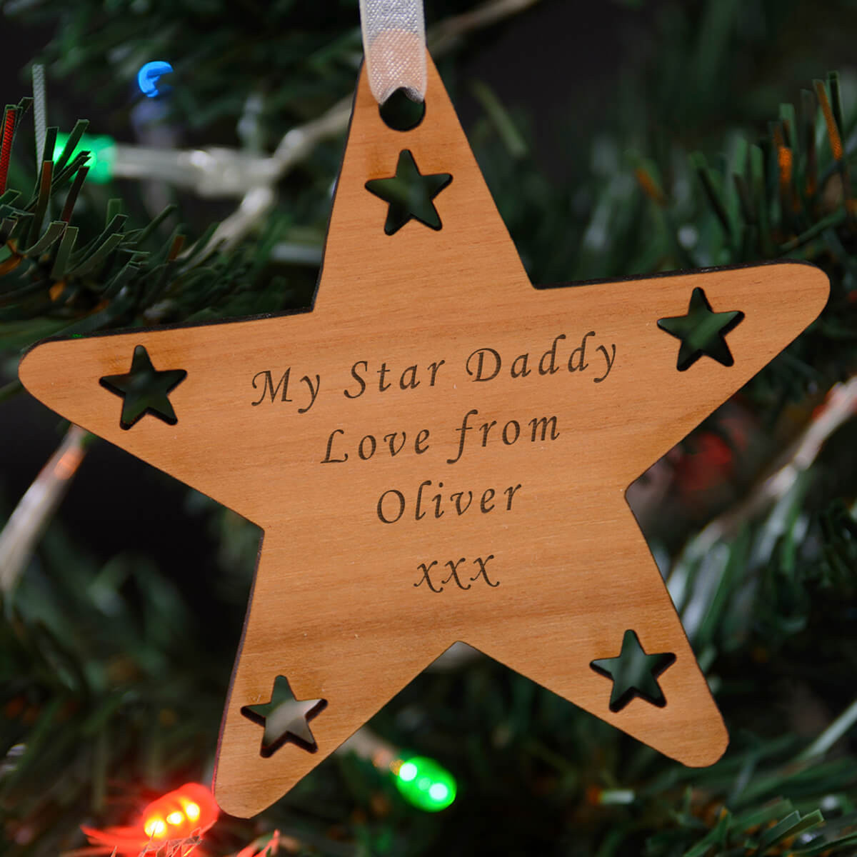 personalised Star Tree Decoration