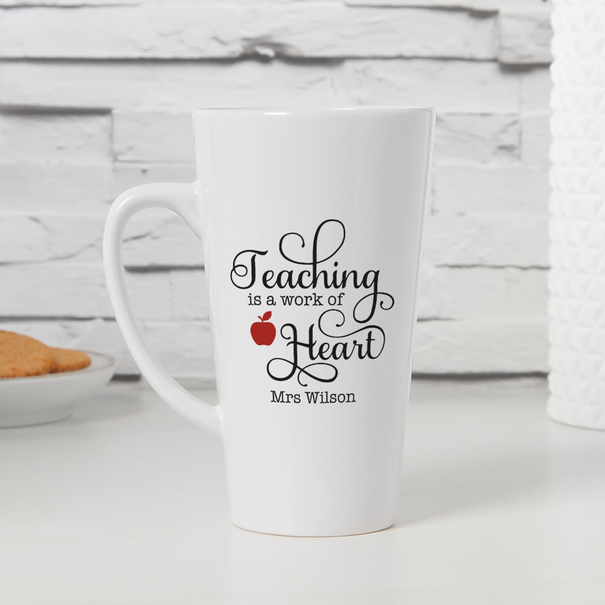 Personalised Teaching Work of Heart Tall Latte Mug