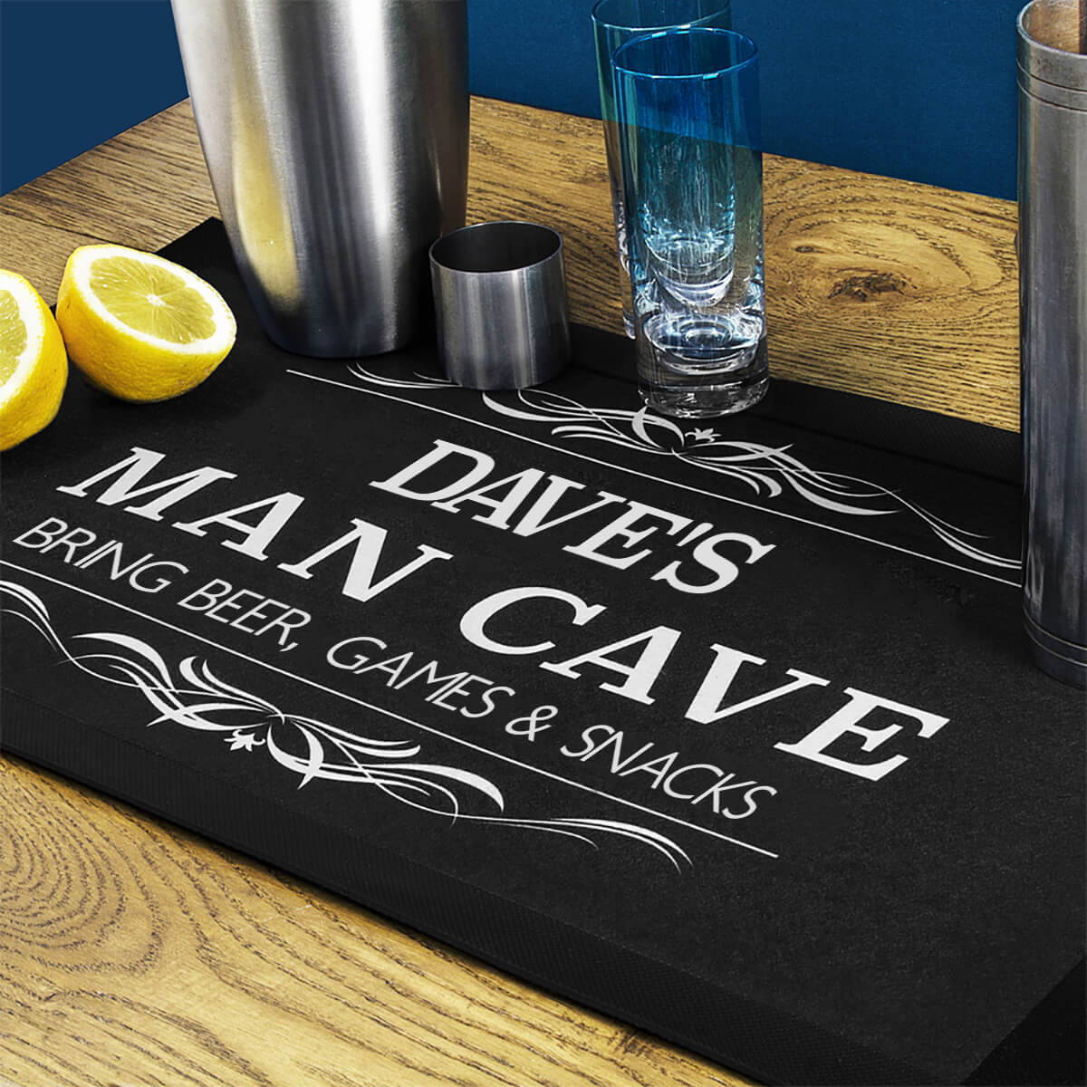 personalised Man Cave Bar Mat