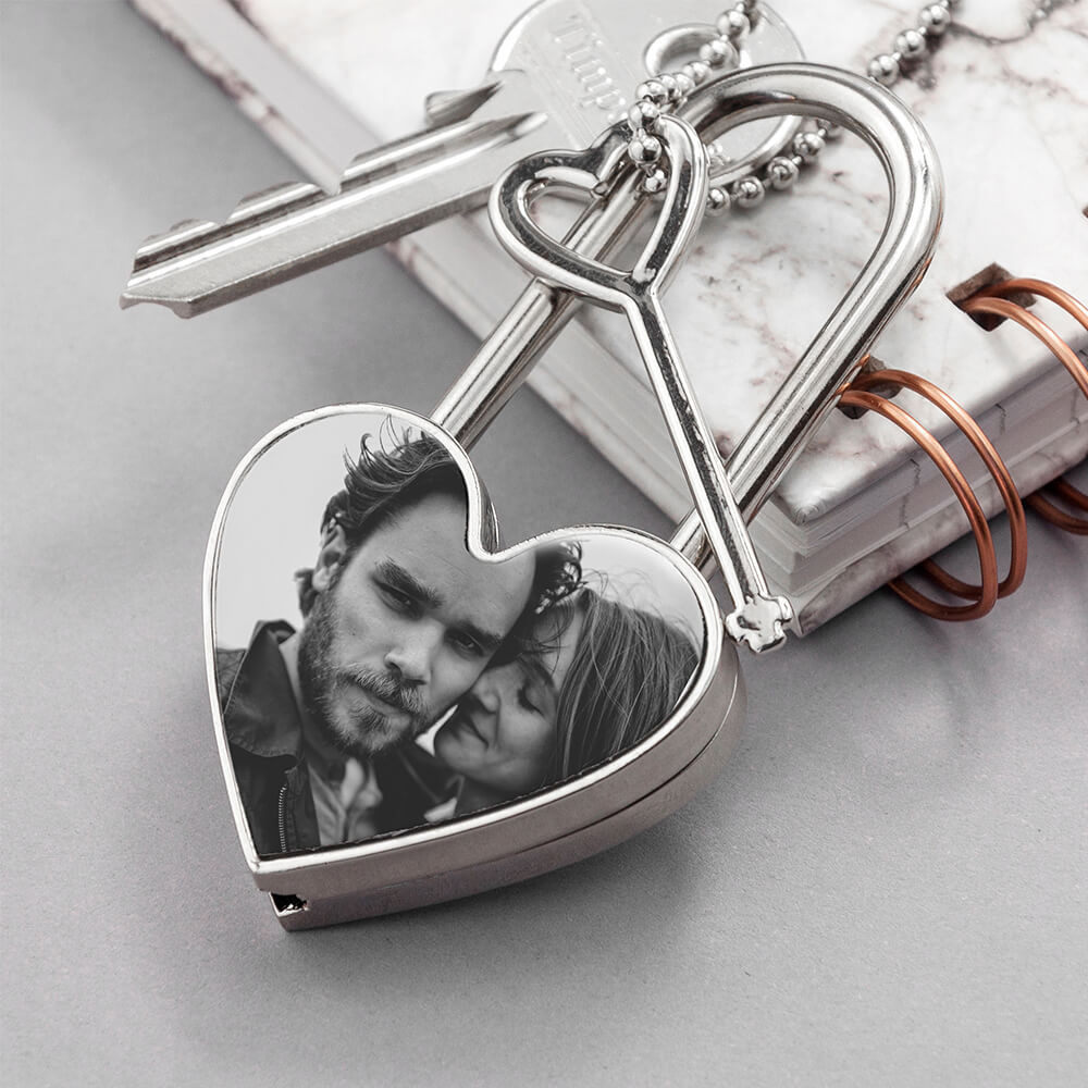 personalised Heart Photo Padlock