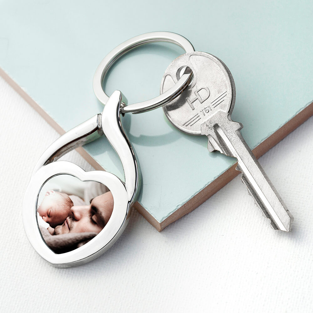 personalised Heart Photo Keyring