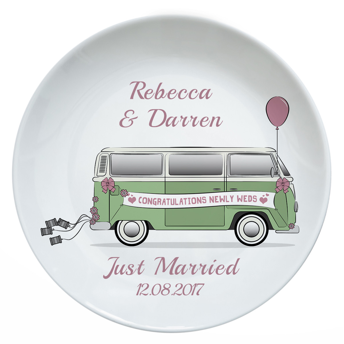 Personalised Just Married Camper Van Plate Boutique Gifts
