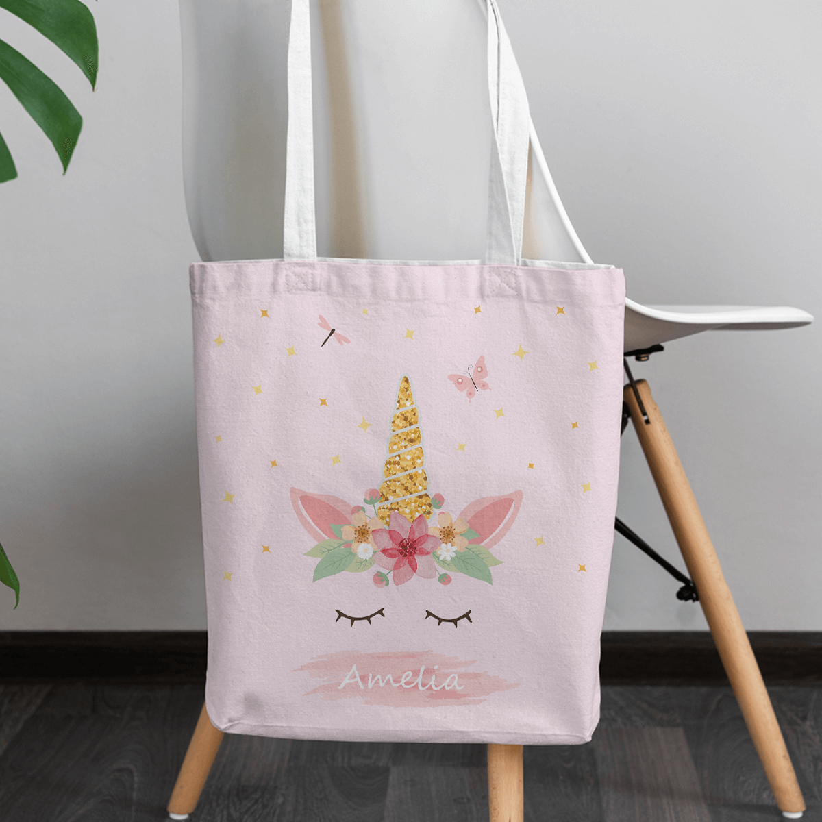 Personalised Unicorn Canvas Tote Bag Boutique Gifts