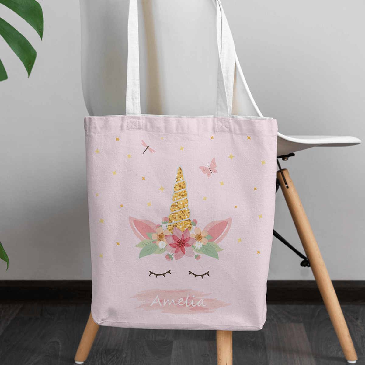 personalised Unicorn Canvas Tote Bag