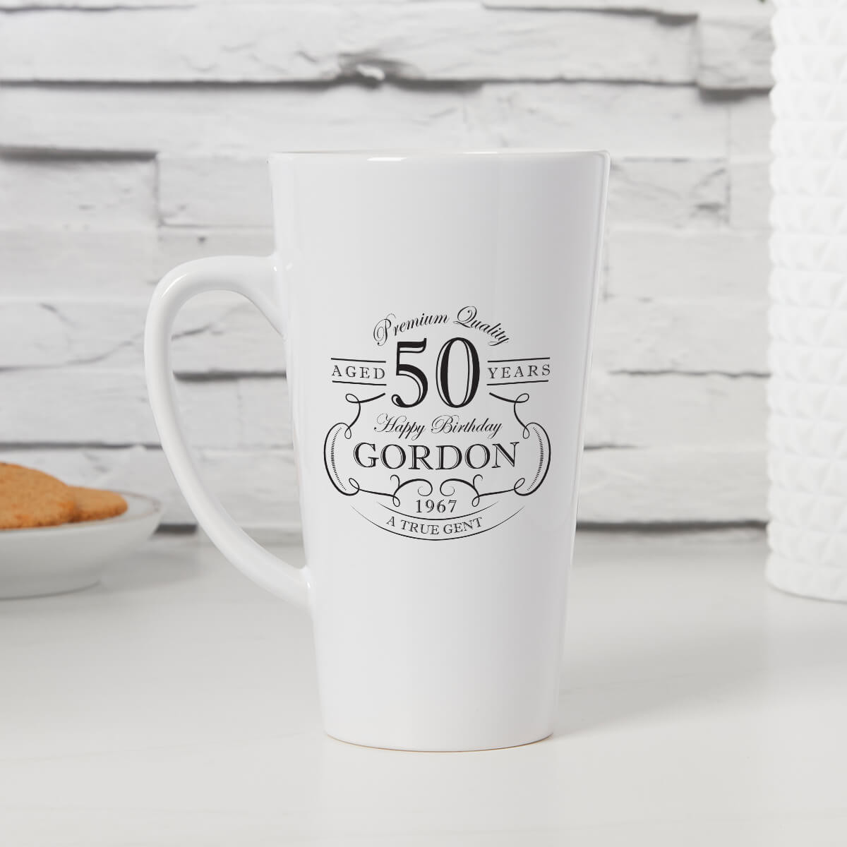 personalised Vintage Gent Tall Latte Mug