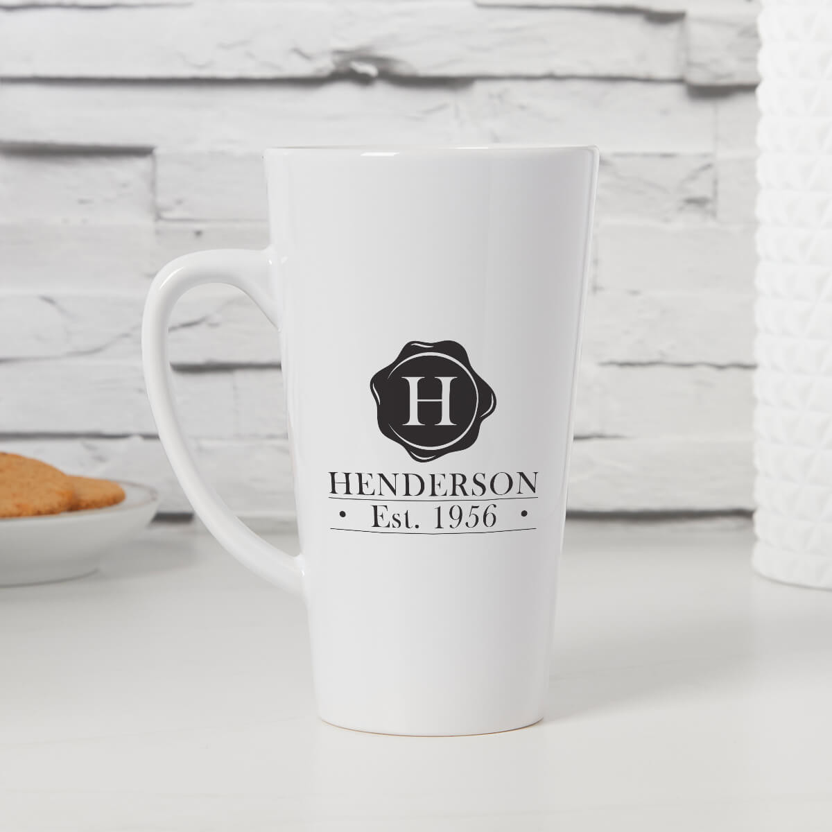 personalised Wax Seal Tall Latte Mug