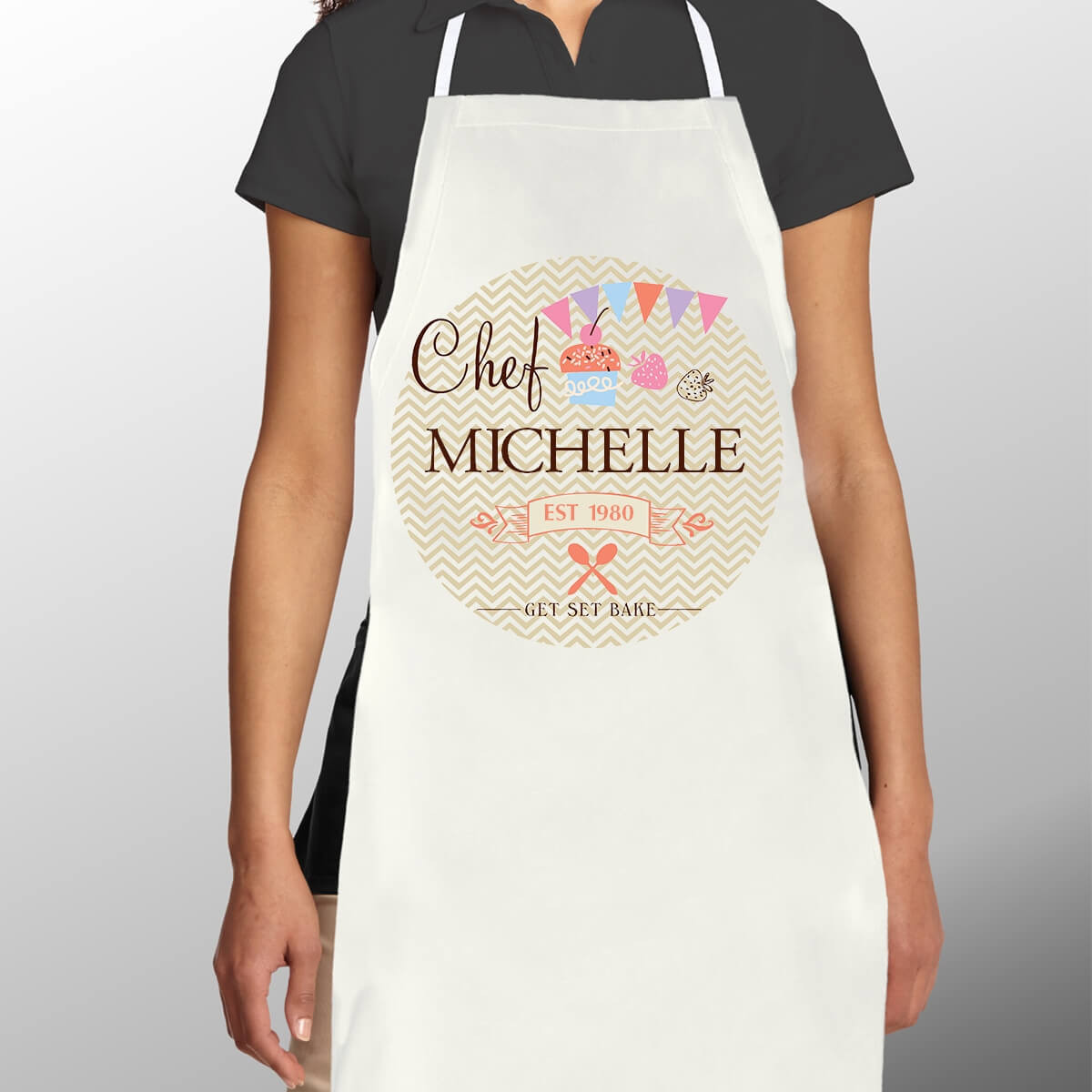 Personalised Get Set Bake Women's Chef Apron