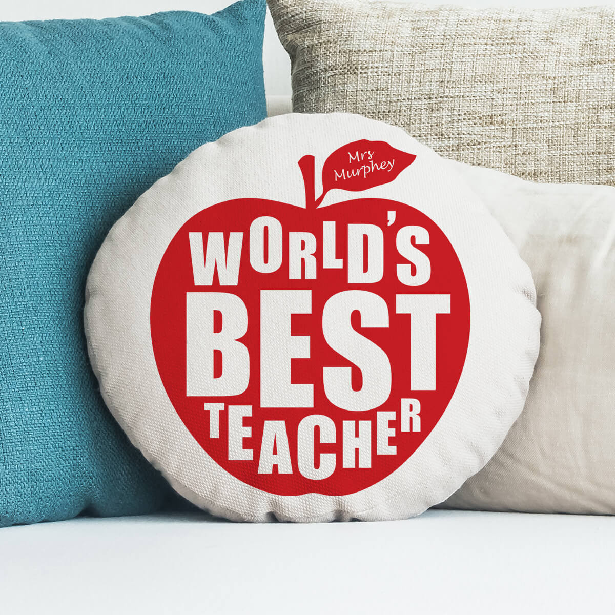 teacher apple round cushion